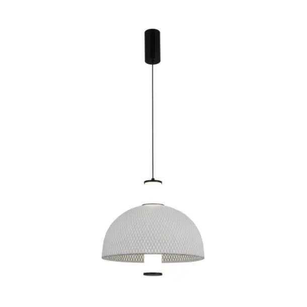 Minimalistična viseča LED svetilka iz svilene mreže